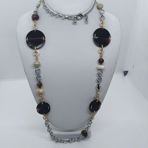 Chico's mixed metals beaded‎ necklace